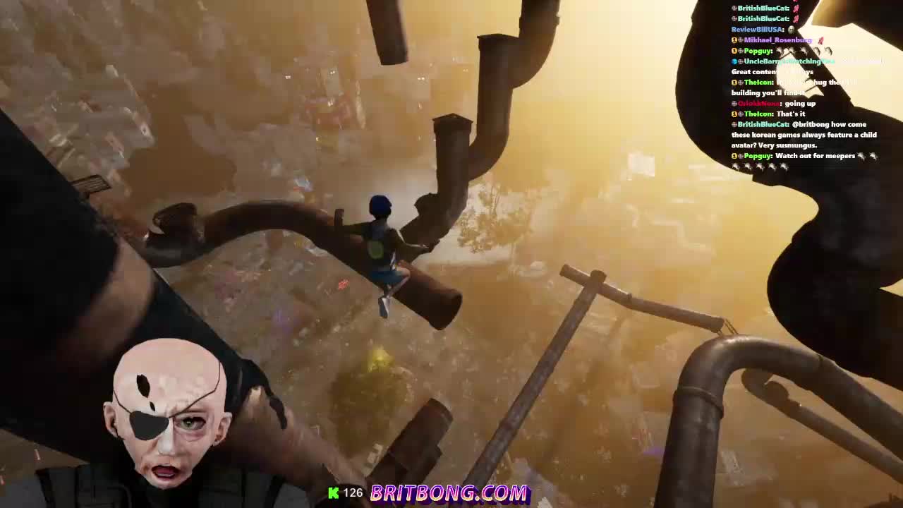 Britbong freaking about nearly falling off