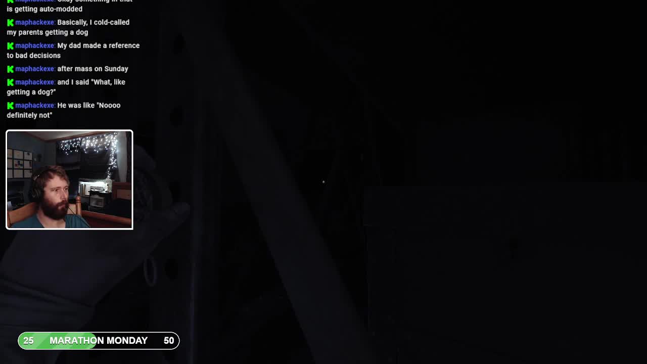 "Haha funny dog story" during spooky moments