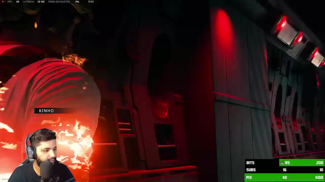 Kinho queimando a rosca