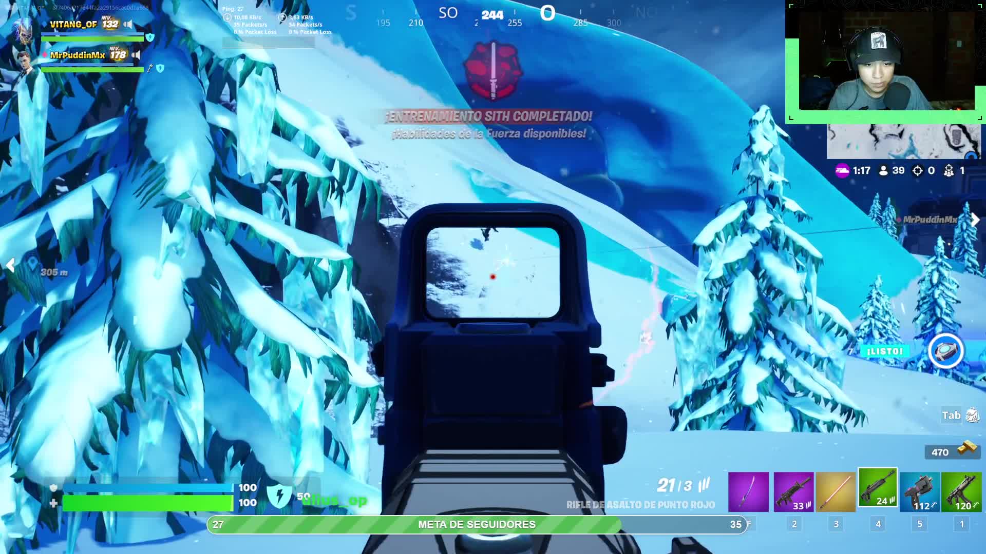 y eres bueno en el fornite pues....